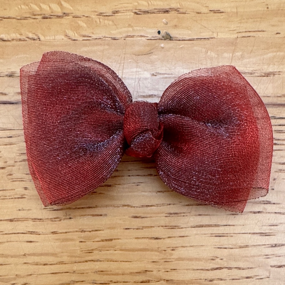 Chic Red Sheer Hair Clip